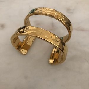 Etched Gold Bangle Bracelet